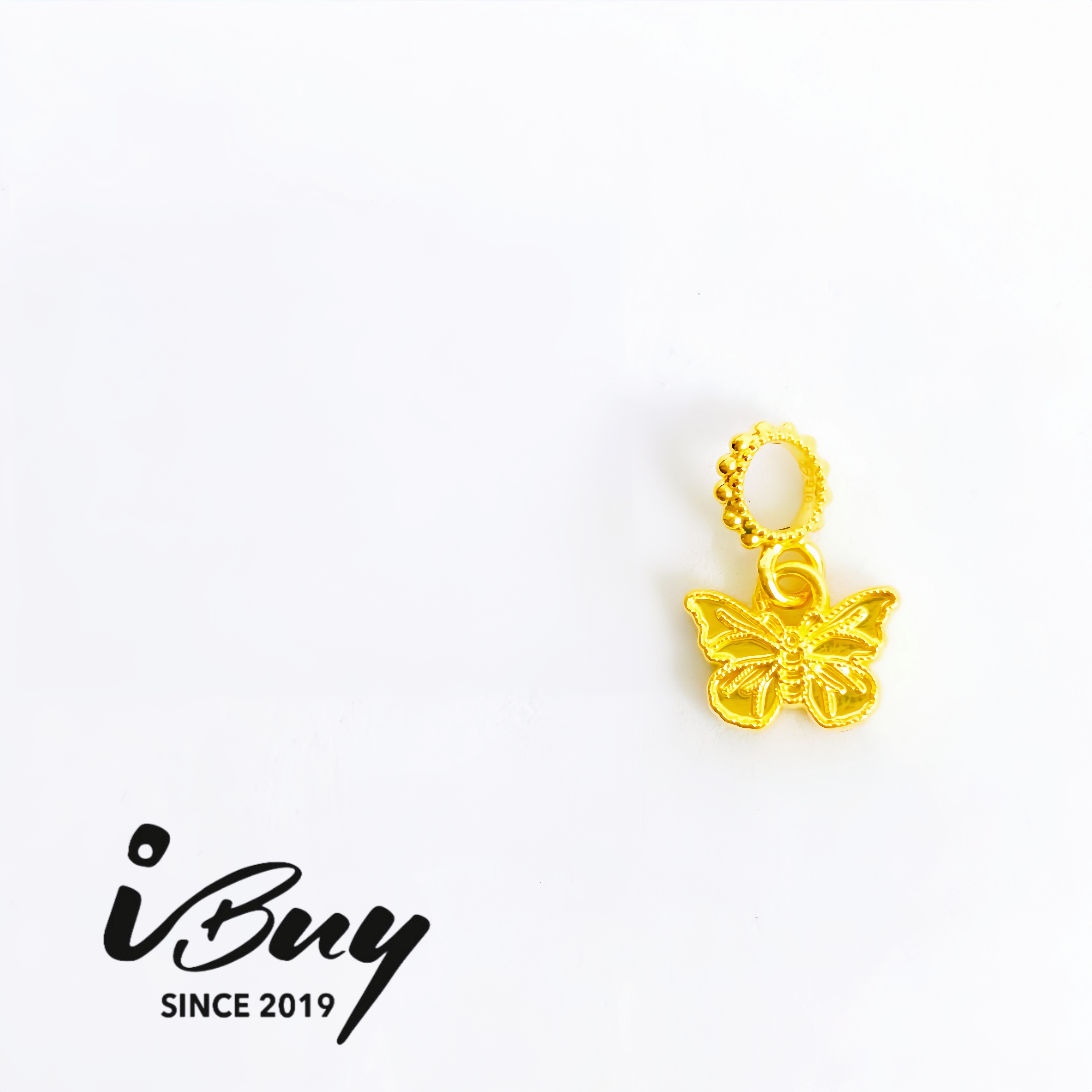 916 HARD GOLD EXQUISITE BUTTERFLY CHARM BEAD 916 硬金 精致蝴蝶串咀