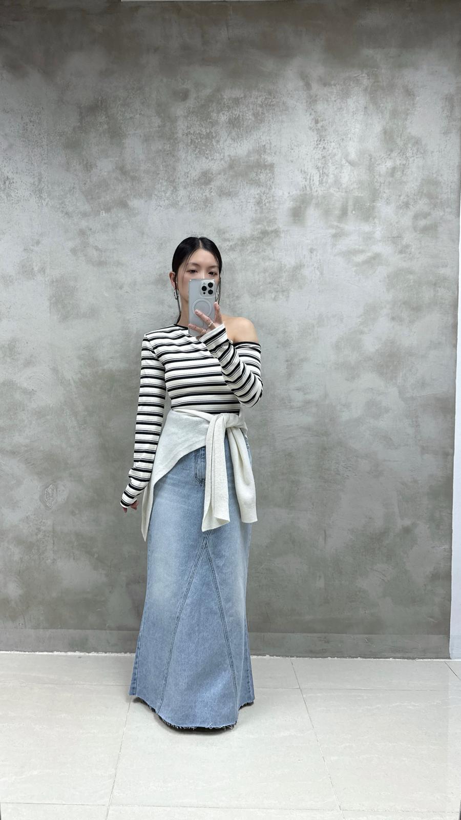 洗水牛仔魚尾裙