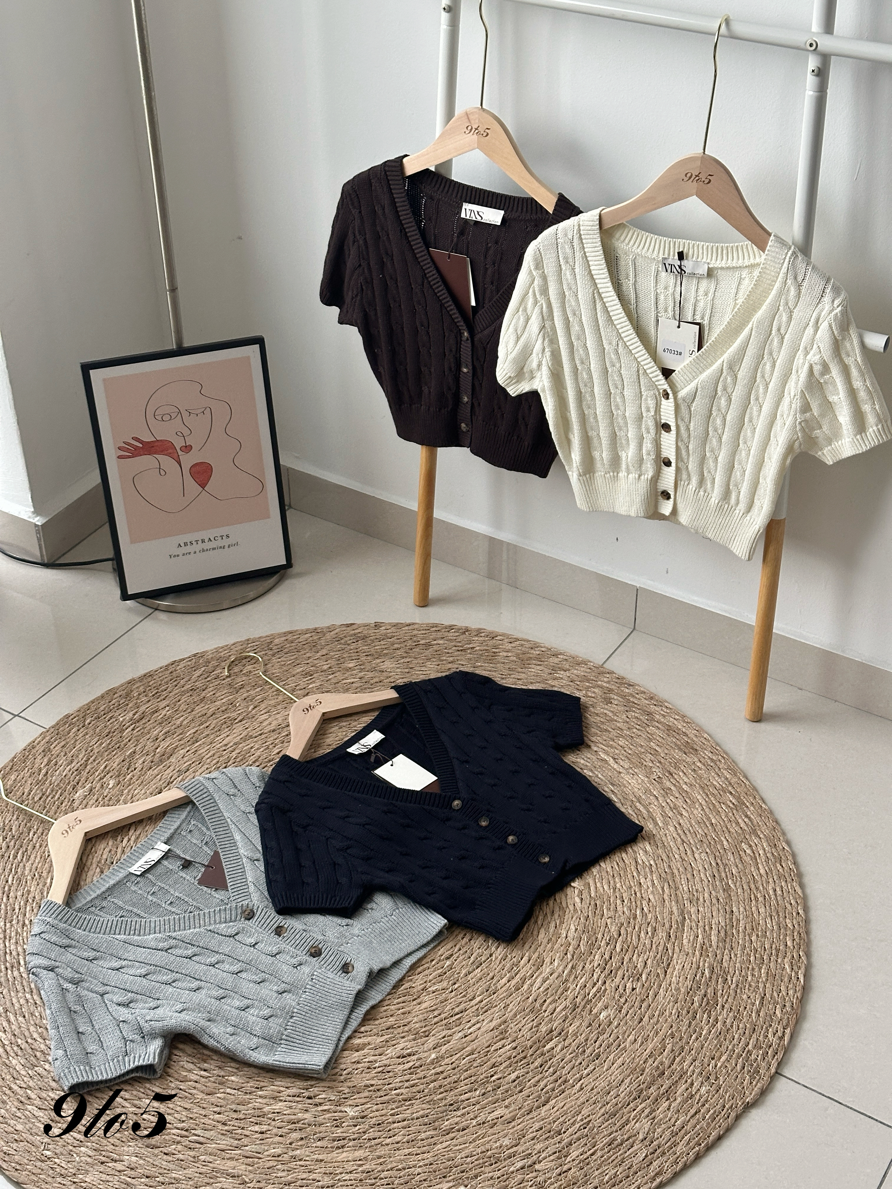 T4199 V Neck Crop Cardigan - 4 Colors 