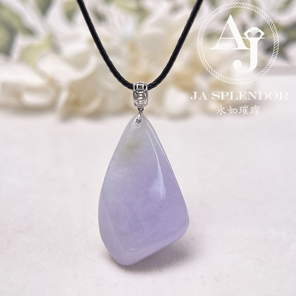JNK-214 天然翡翠A玉 冰潤紫羅蘭隨形18K金吊墜