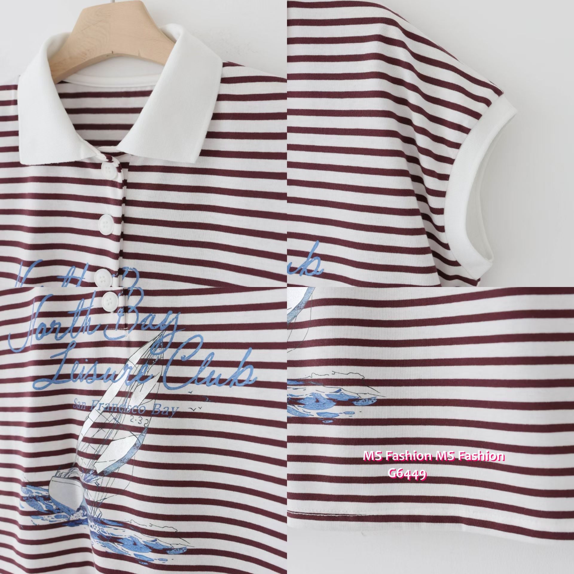 G6449 靚print橫間polo恤