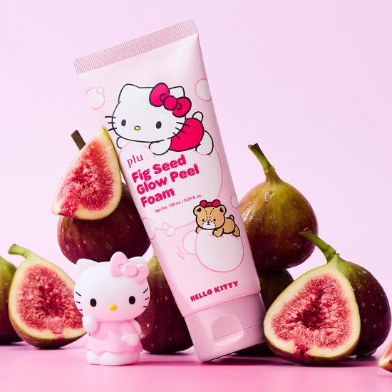 （約4月中到貨）🇰🇷韓國直送 Hello Kitty x plu 聯名推出的 無花果籽煥膚潔面泡泡 💕
