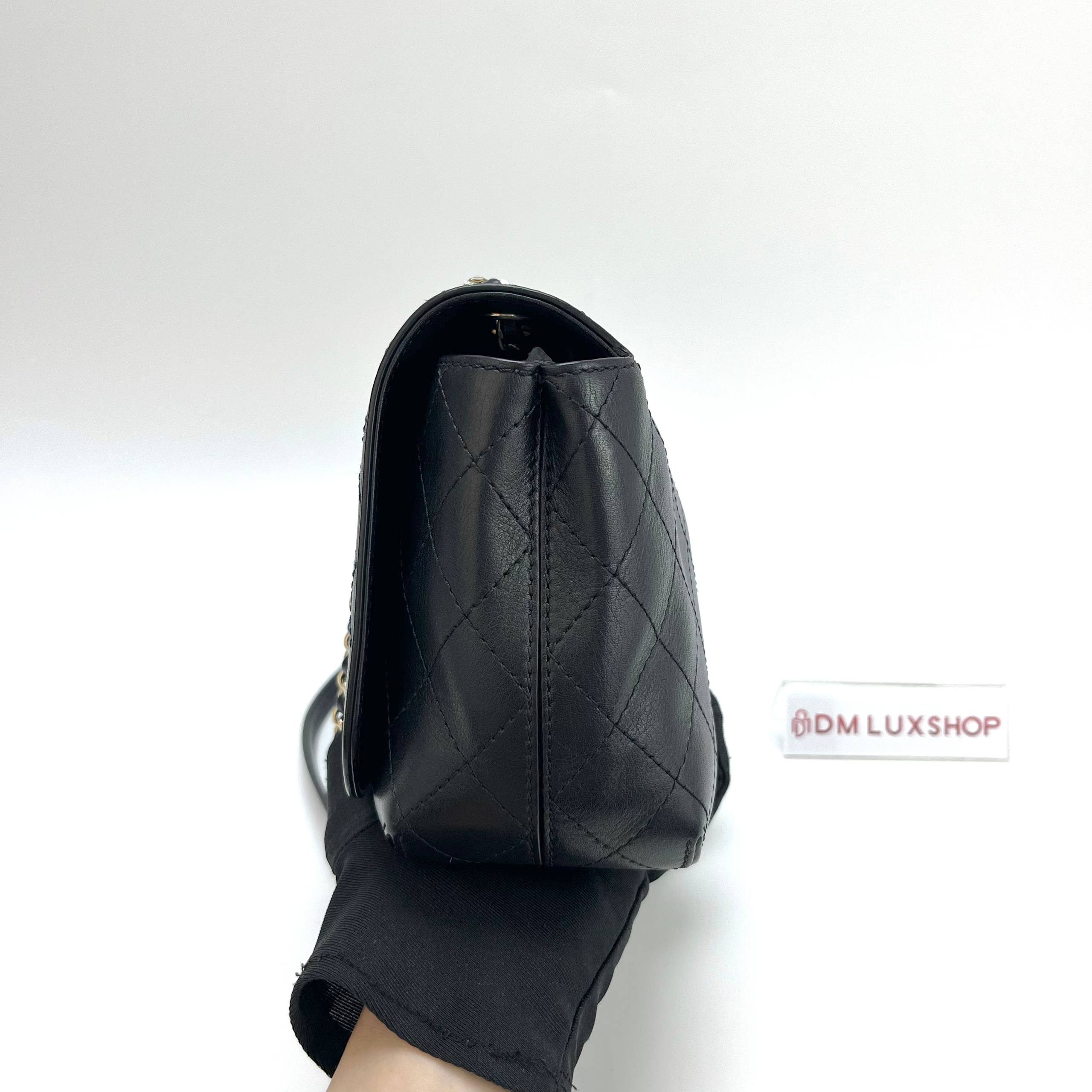 Chanel CC Stitched Flap Bag Black GHW (Serial 27, Y: 2019)