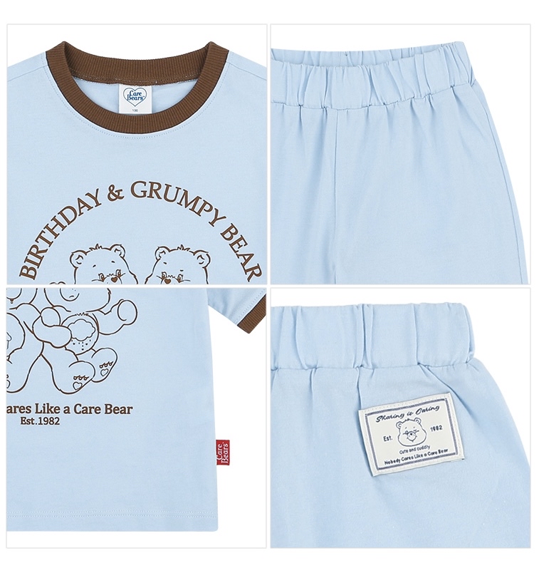 ☀️預訂 韓國直送☀️🇰🇷正版Care Bears兩色生日暴躁小熊印花七分上下套裝
