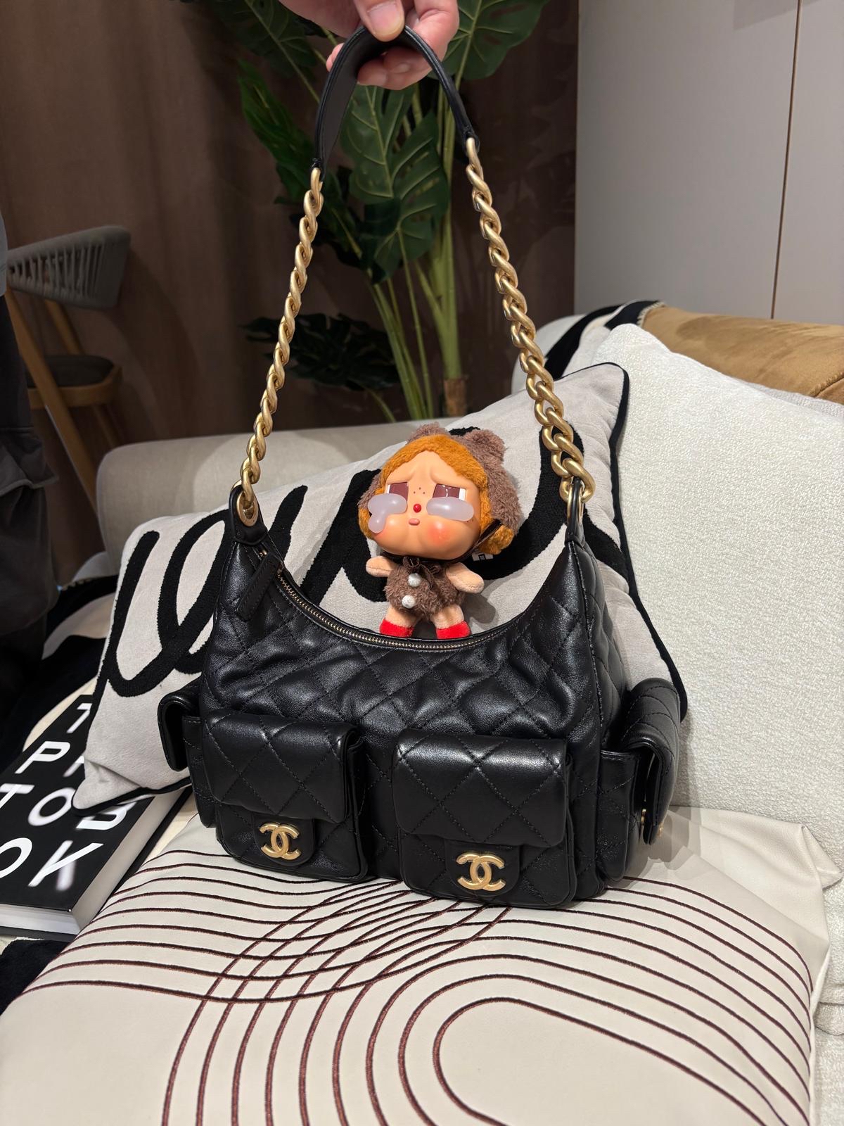Chanel 25 Hobo Bag 黑金 100%Authentic,95%new ✅收據✅晶片✅塵袋✅盒