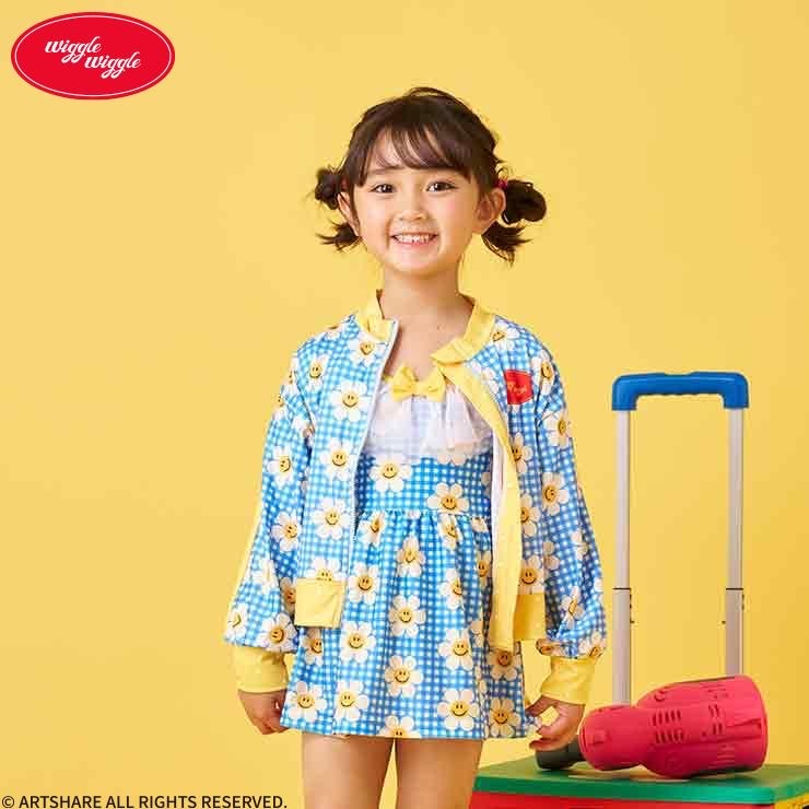 🇯🇵限時預訂 日本直送🇯🇵Wiggle Wiggle花花藍色格紋防曬衣