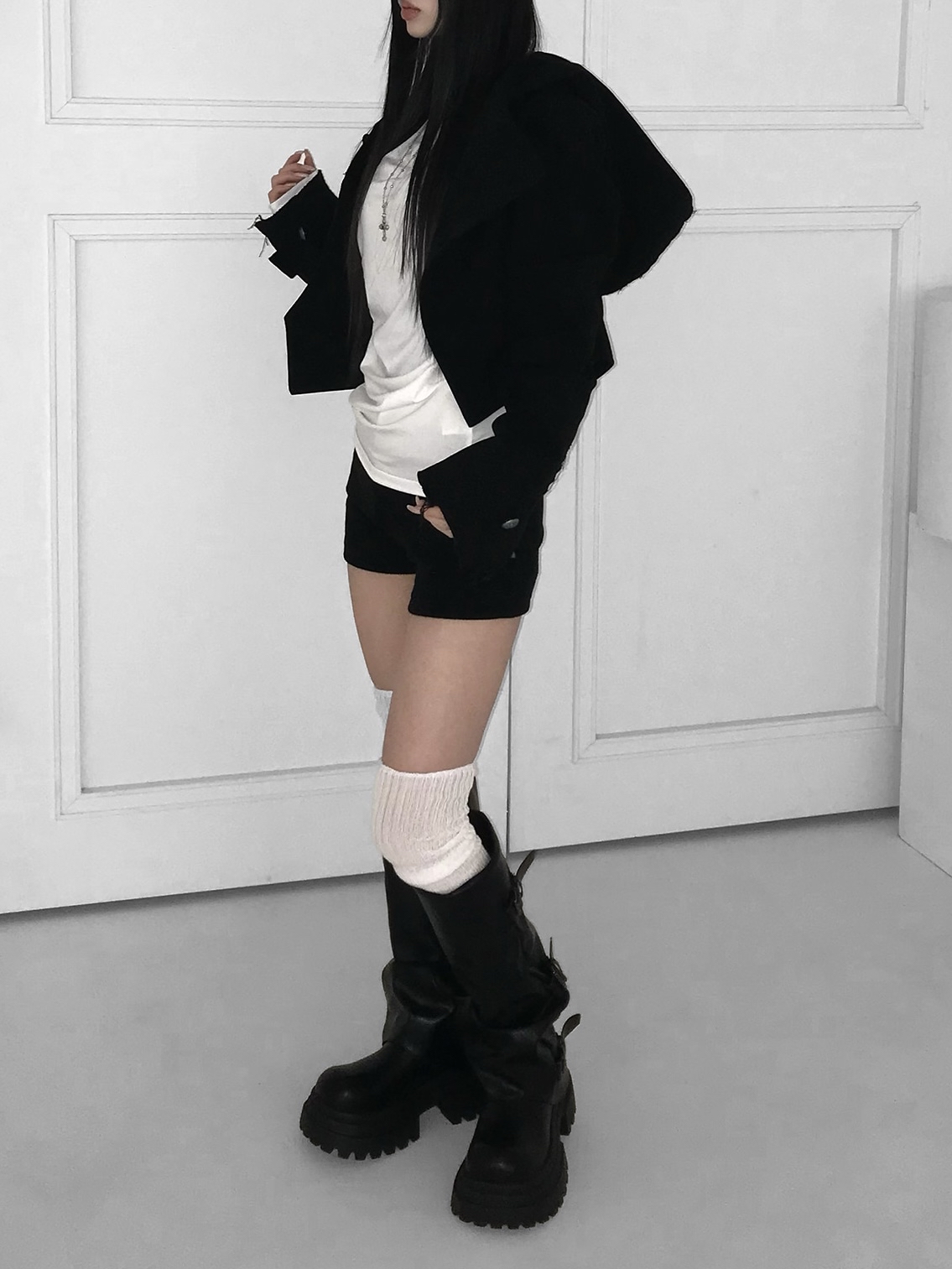 Knit Foldover Waist Mini Shorts