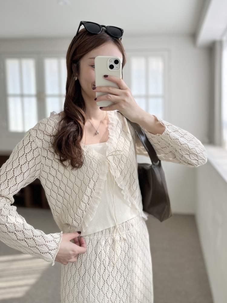 The Lacie Cardigan Set (Ivory)