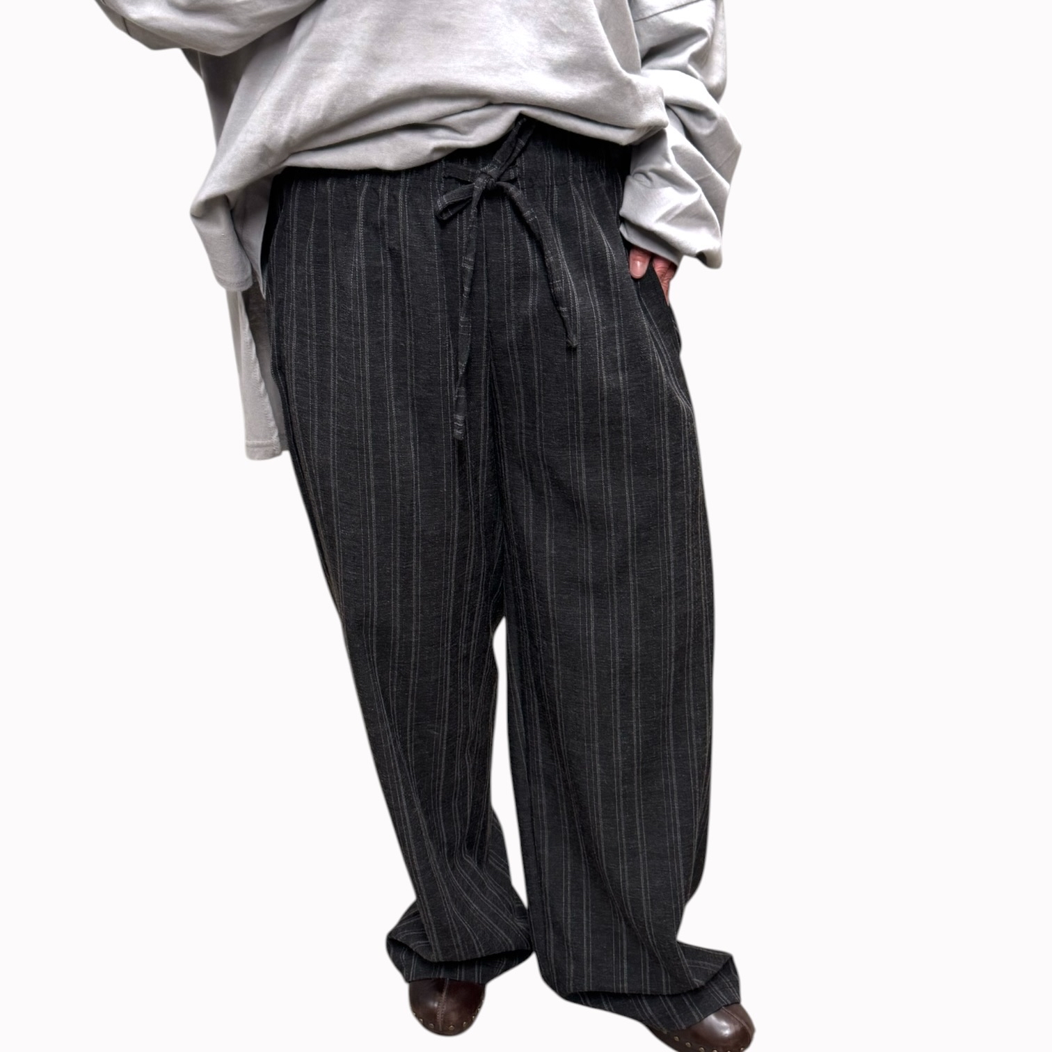 221039 暗紋混麻長褲