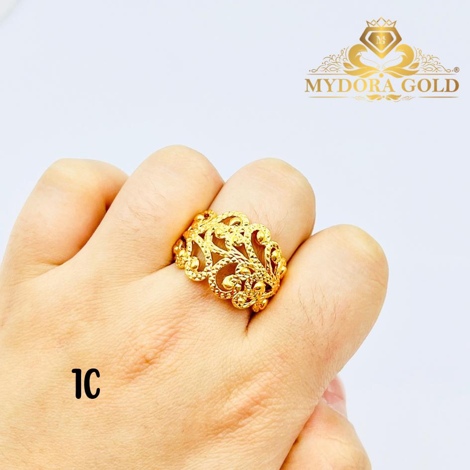 MYDORA Cincin Tiara Jawa Pahat Klasik (5G) l EMAS 916/22K