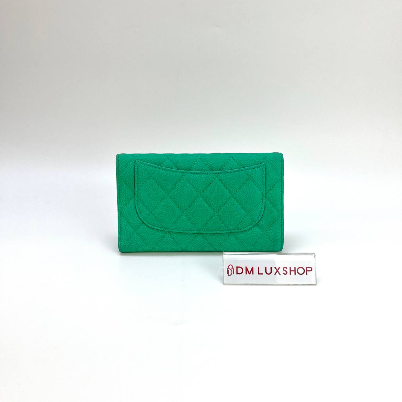 Chanel Green Caviar Flap Wallet SHW (Serial 17, Y: 2013)