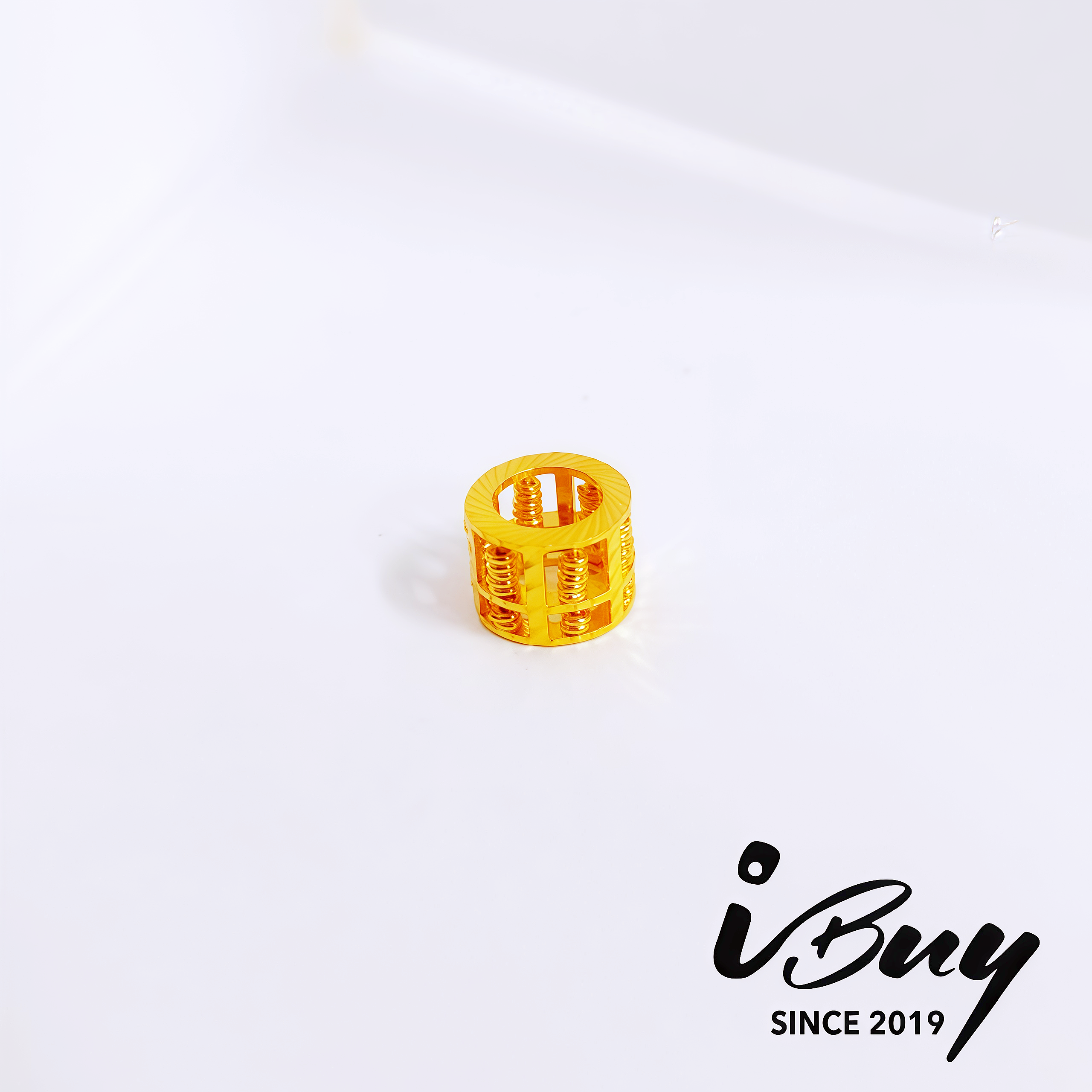 916 GOLD DIAMOND CUT UNCOUNTABLE ABACUS 916 金 菱格纹算盘串咀