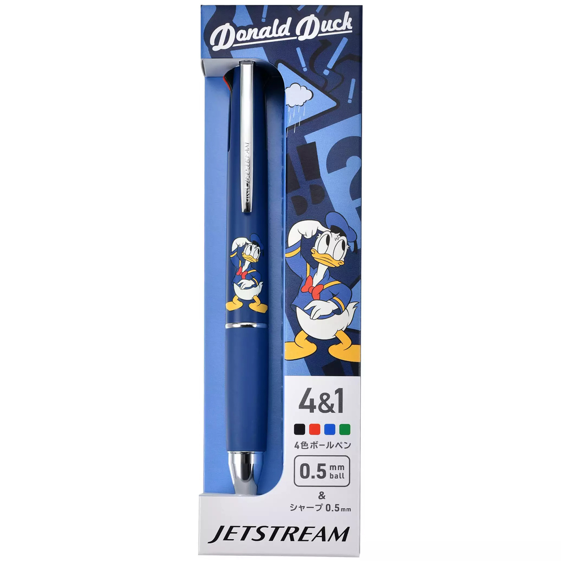 現貨｜【日本 Disney Store 限定】Donald Duck 唐老鴨 日本製 uni Jetstream 4&1 多功能 5用筆 0.5mm 4色原子筆 + 0.5mm 鉛芯筆 324756