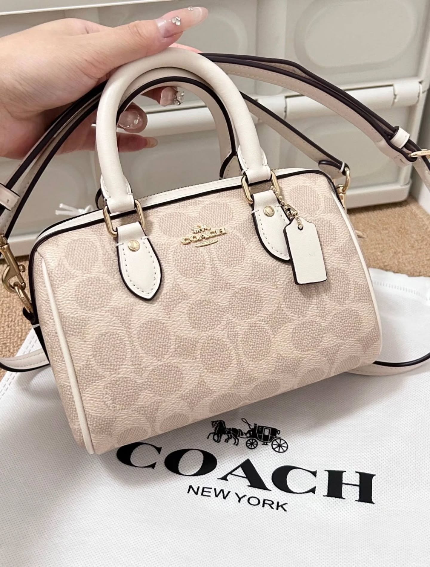 🇯🇵Coach Mini Rowan香草白