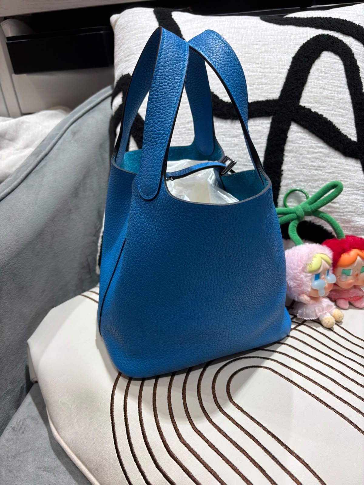 HERMES PICOTIN 18,STAMP A,B3 Bleu Zanzibar 100%Authentic, 98%New ✅key lock✅dust bag✅box