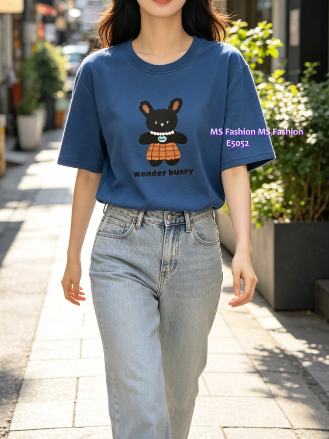 E5052 靚料可愛Bunny珠鏈tee