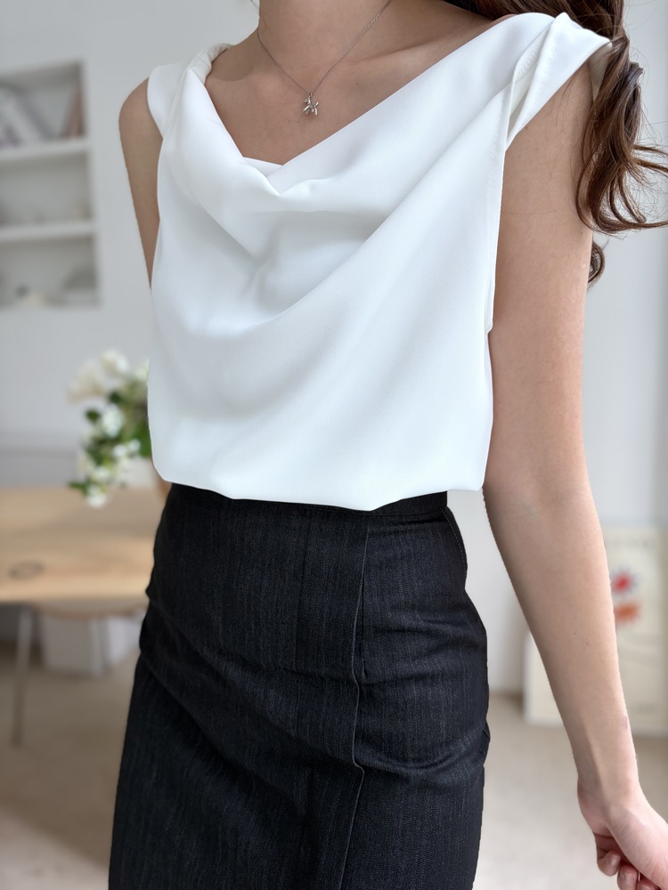 Twisted Strap Tank Top (White)