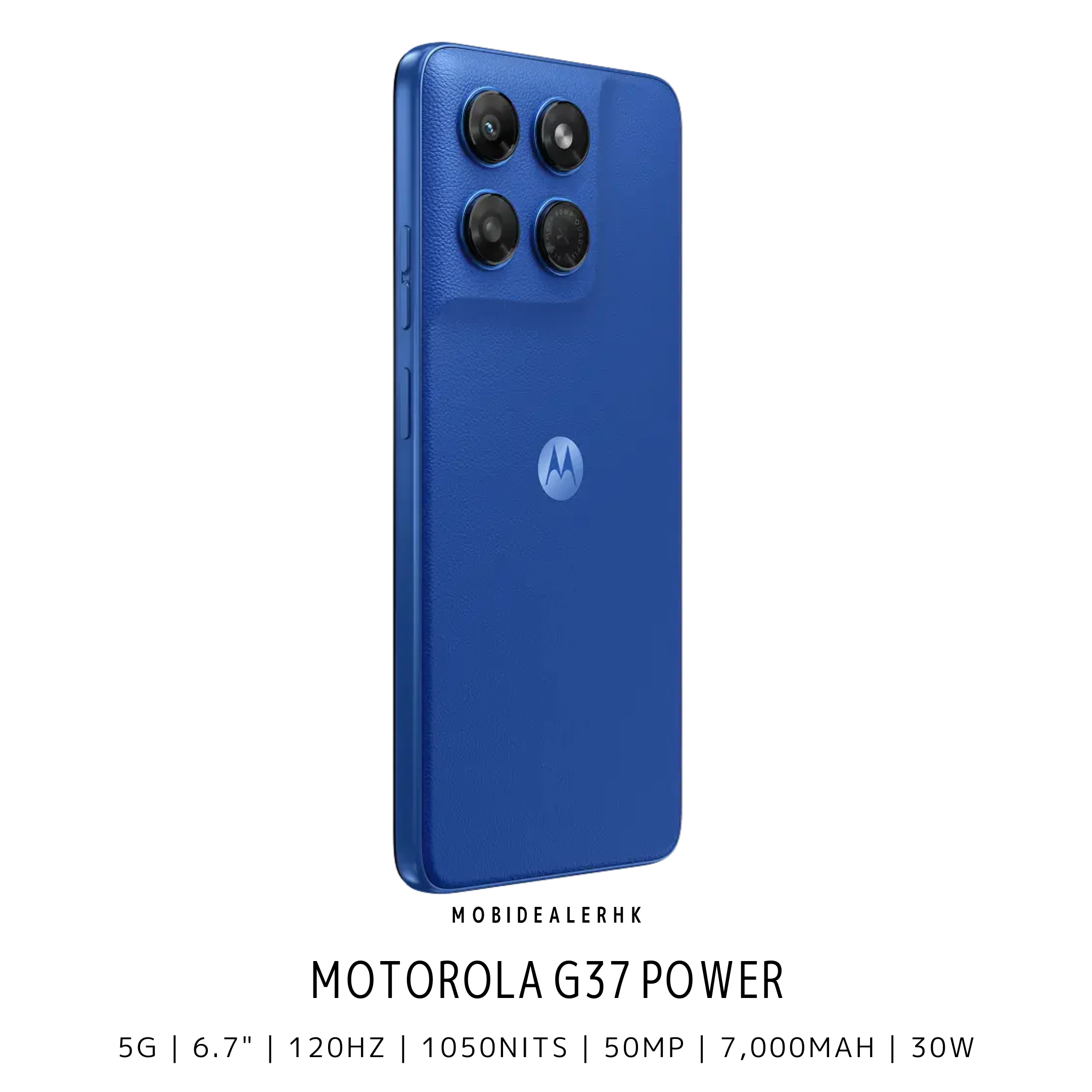 Motorola G37 Power | 5G | 智能手機 | 7000mAh 超大電量續航 | 5000 萬像素 AI 相機 | 120Hz 超亮大螢幕 | 30W 快充