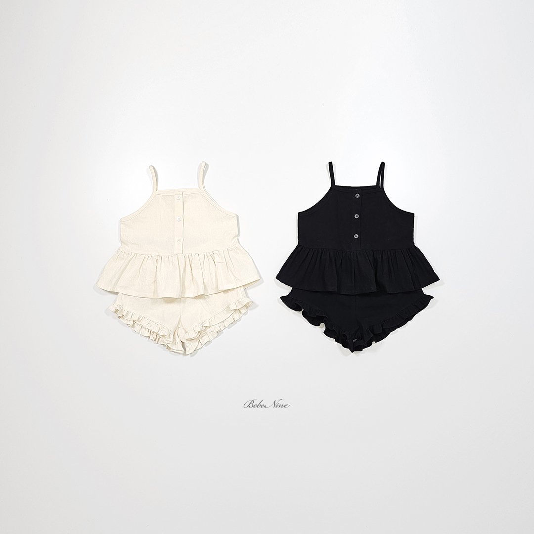 ☀️預訂 韓國直送☀️🇰🇷Bebenine兩色荷葉邊下擺吊帶上下套裝