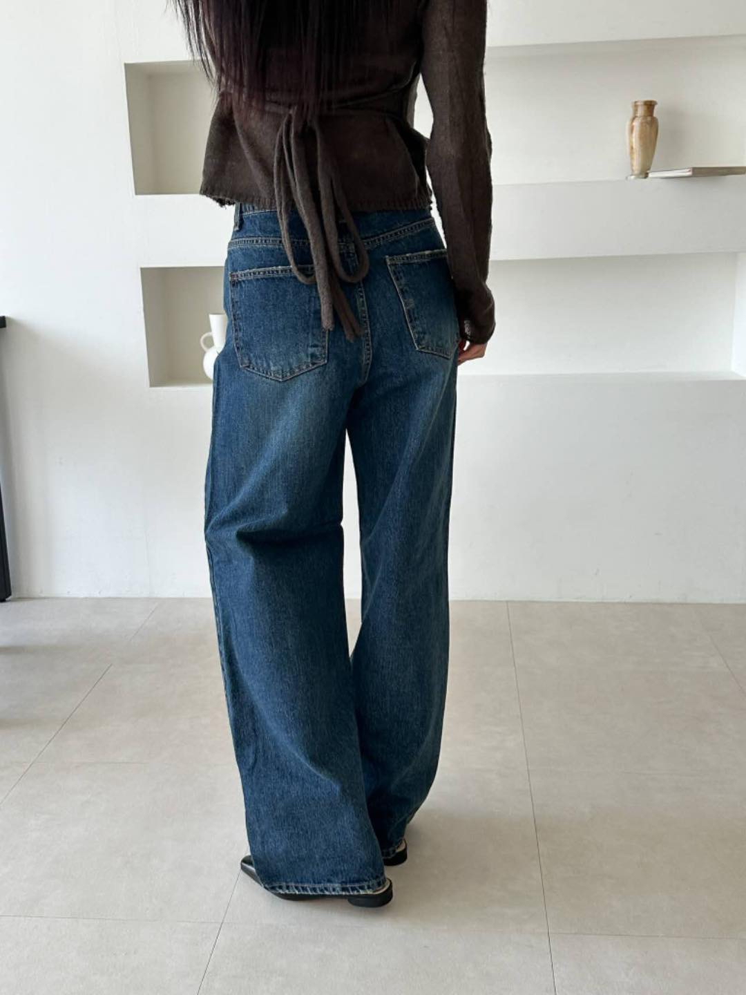 微爛直腳牛仔褲