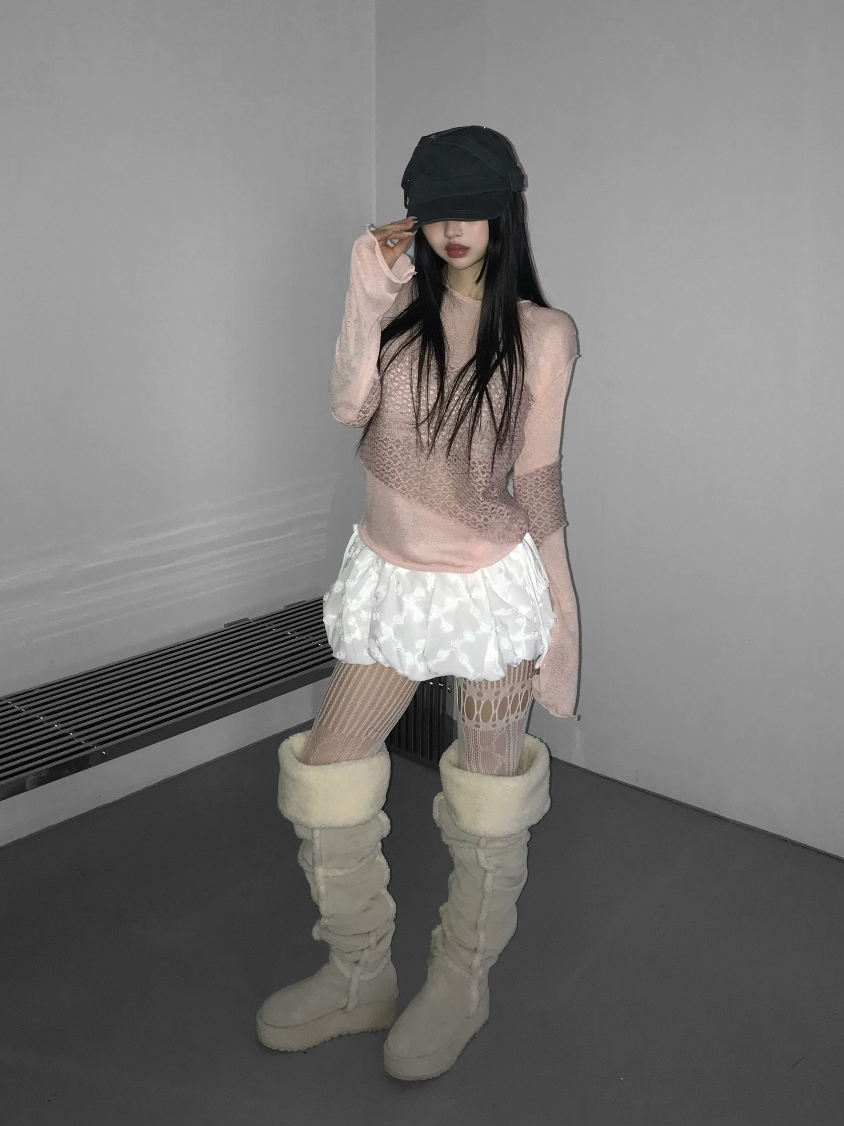 Asymmetrical Sheer Knit Top