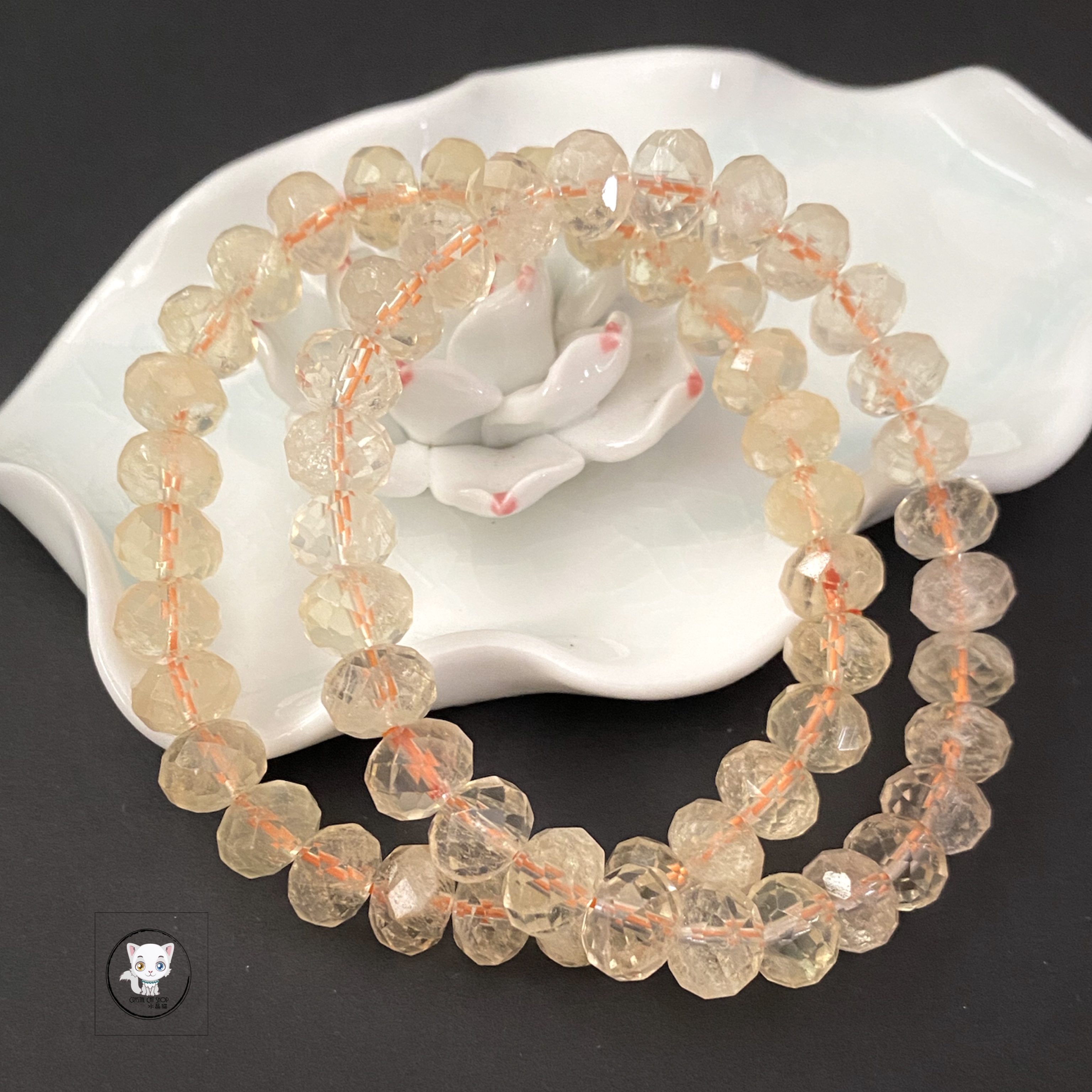 黃水晶切面手鏈 9mm