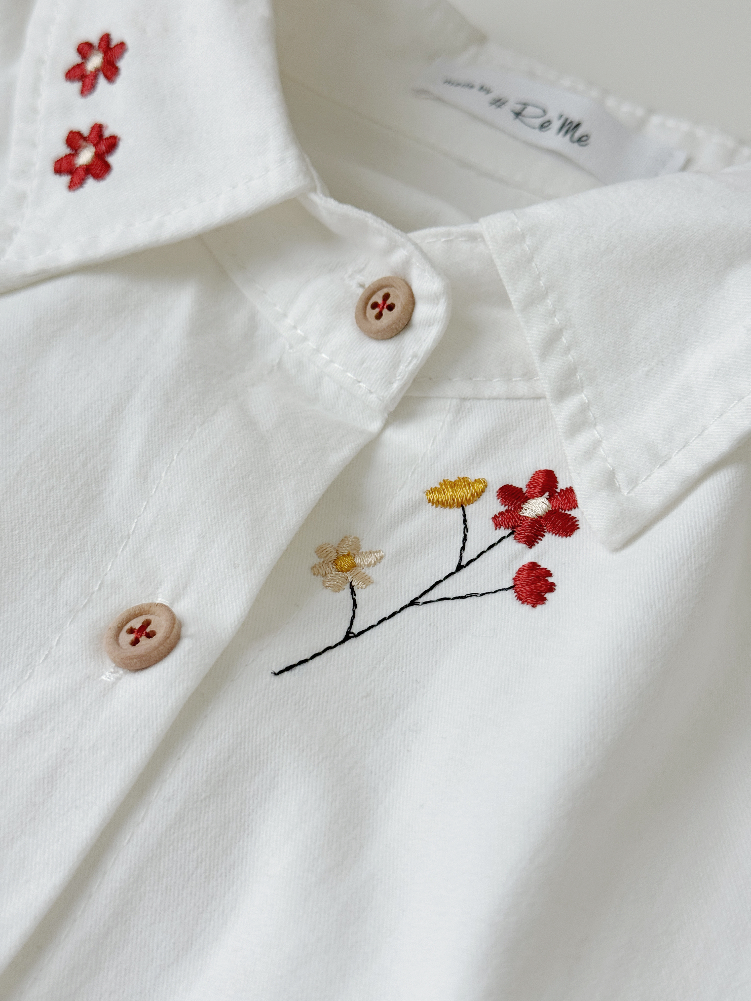 【自制限定款】 新意在枝·刺绣款白衬衫 (预购） 