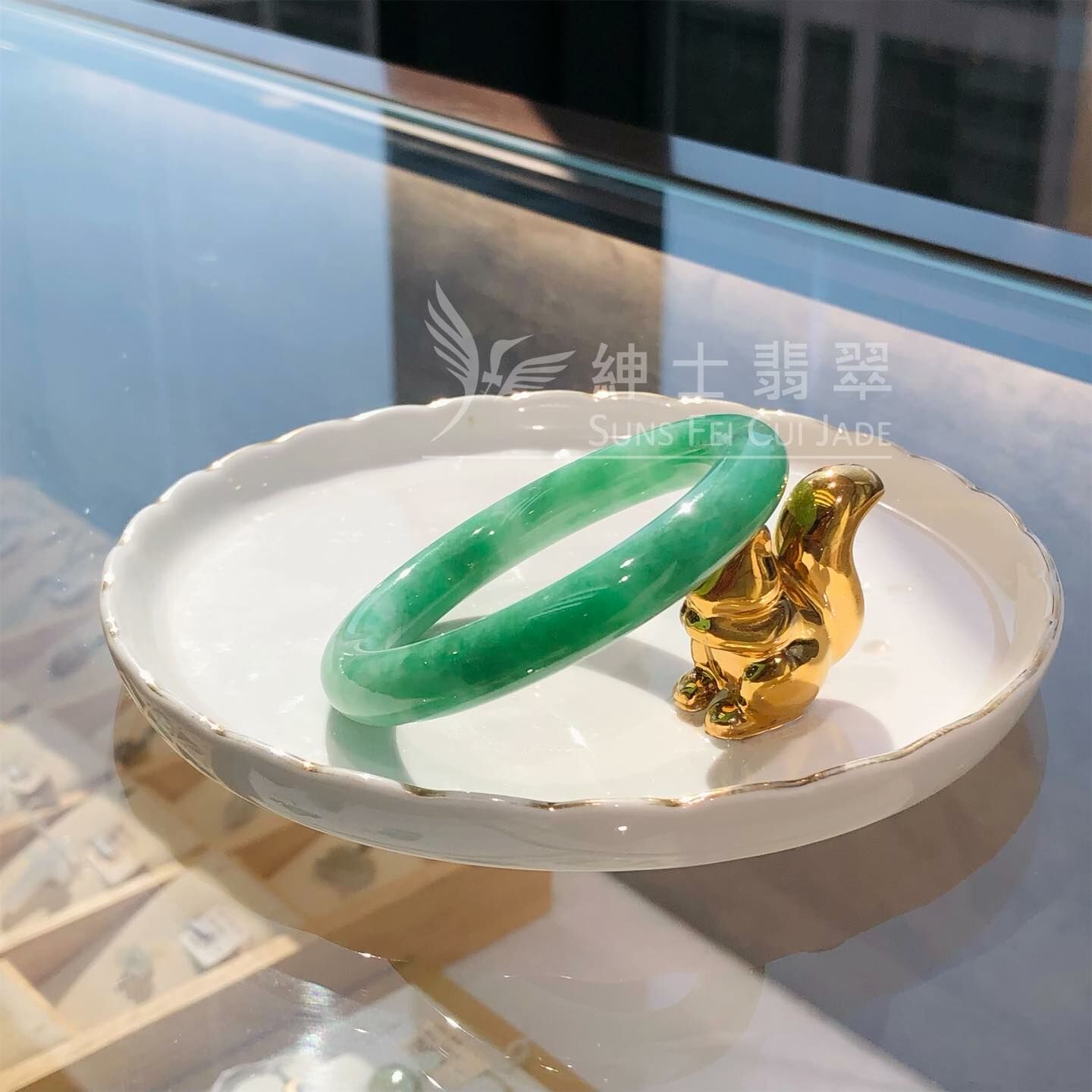 滿綠甜色圓鐲 50.7mm