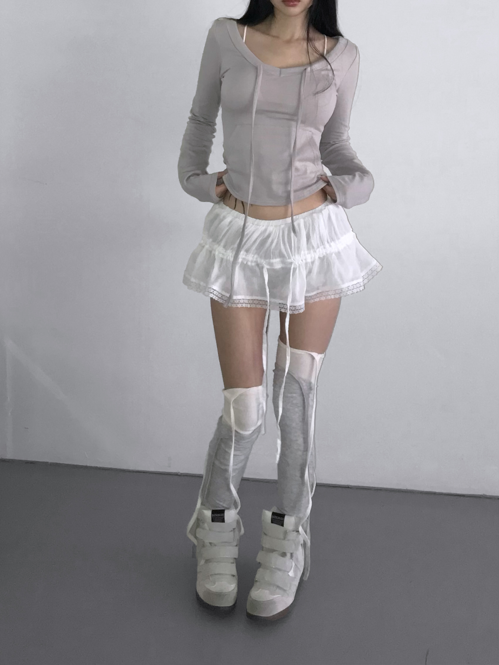 Drawstring Scoop Neck Top