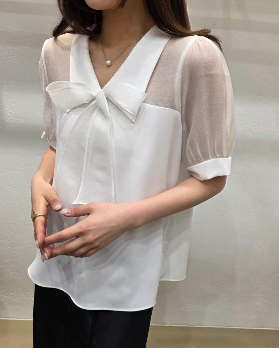 蝴蝶結雪紡Top