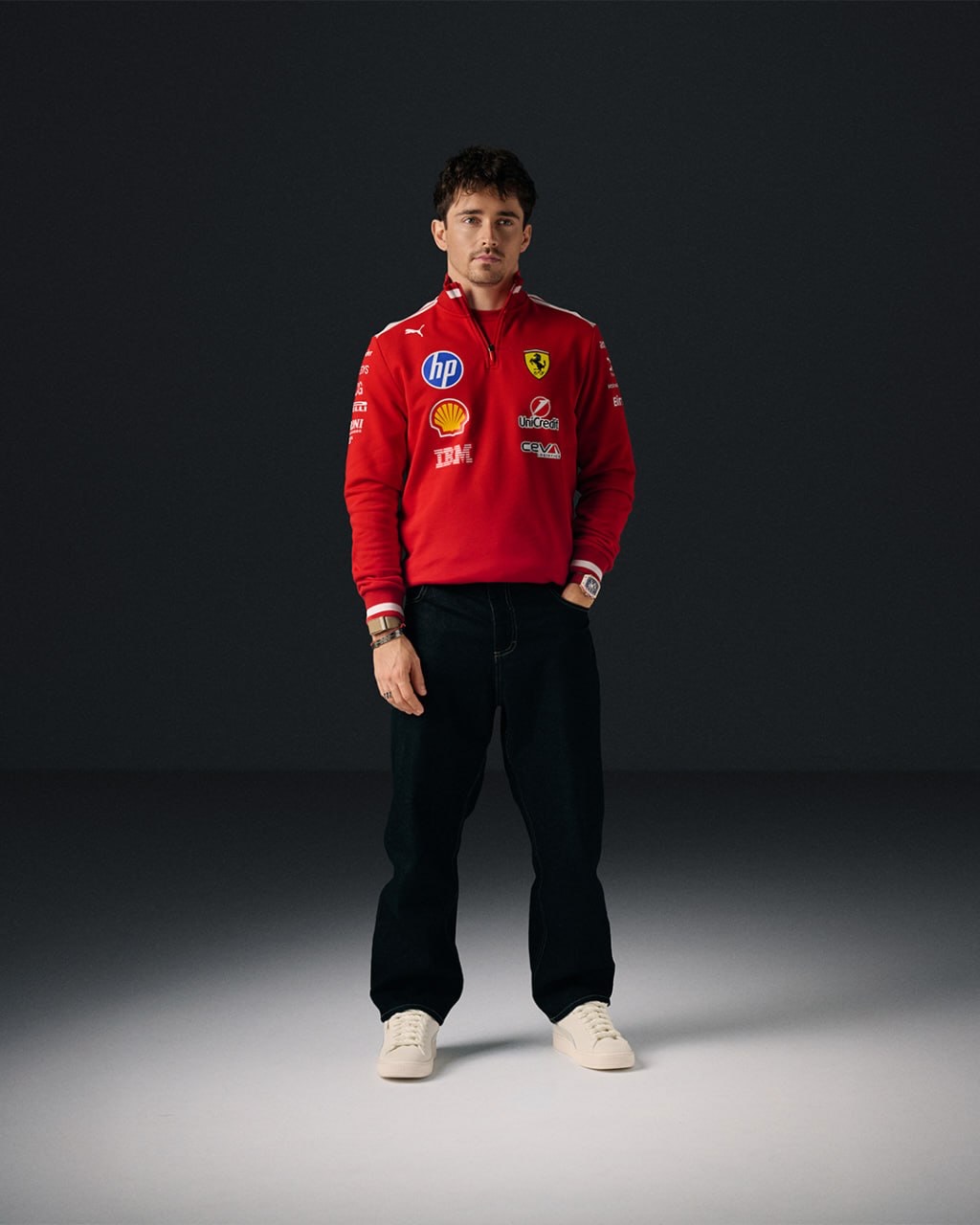 F1 Scuderia Ferrari 法拉利車隊 2026 官方Team T7 1/2 拉鍊運動上衣 701238728