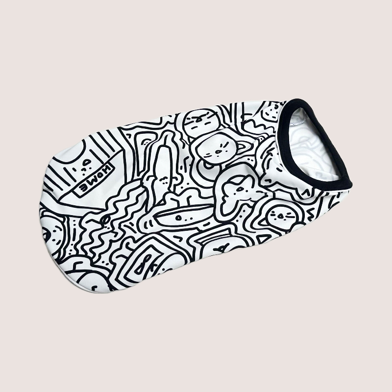 S651   黑白繪畫背心 black and white painting vest