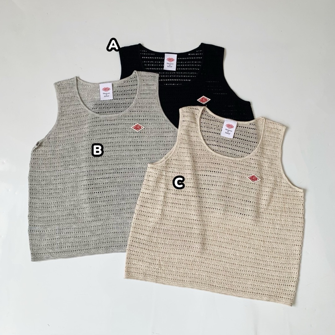 Danton 亞麻鏤空針織背心