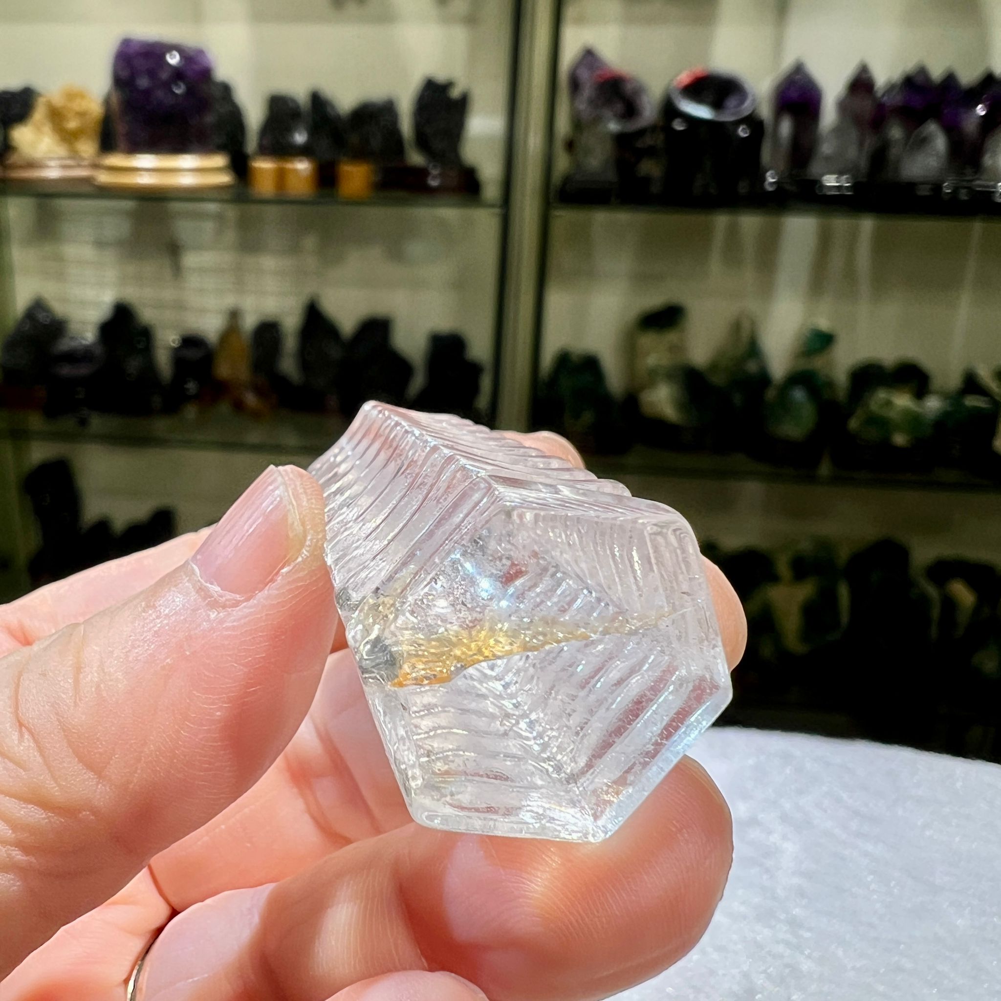 白水晶文昌塔(九層) #CA0059