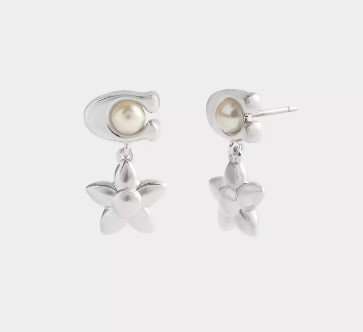 Coach Wildflowers Signature Pearl Drop Earrings