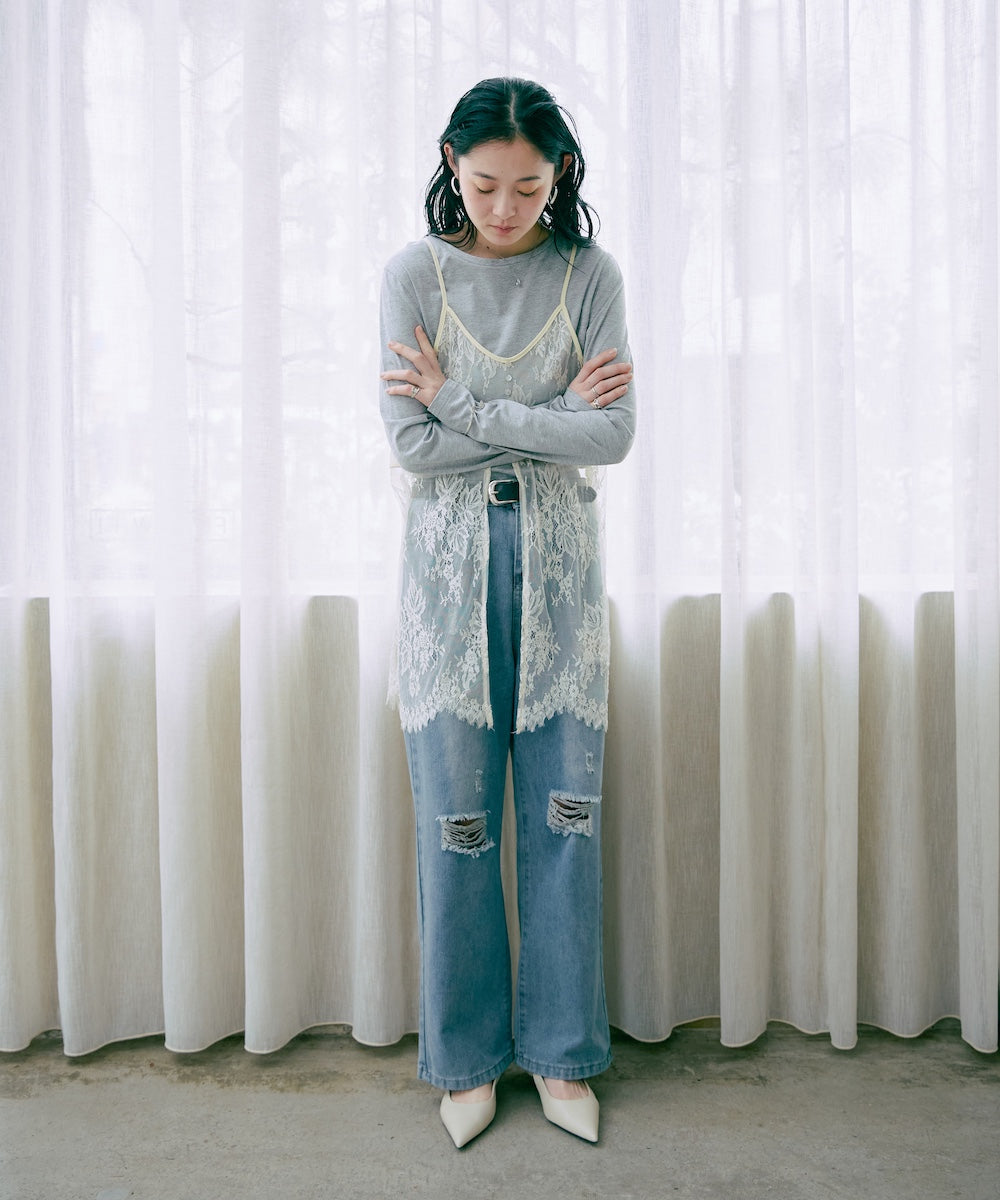 <JP> Lace Bustier + Soft Top Set (一套兩件)* 3色入 <預購>