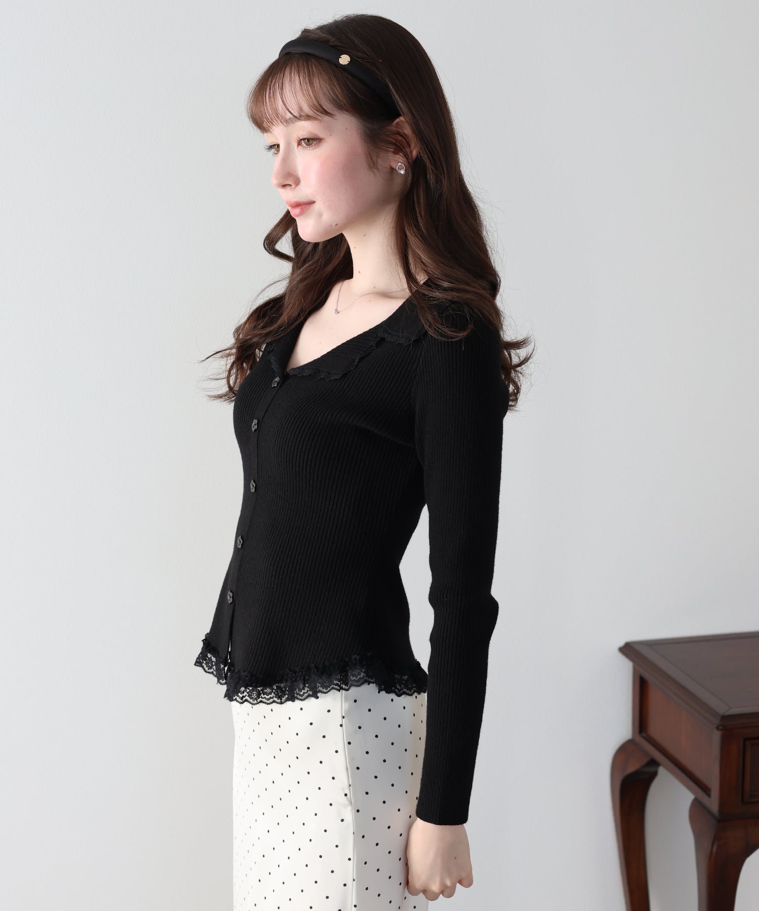 🌸精緻滿分! <JP> Flower Button Lace Collar Knit * 3色入 <預購>