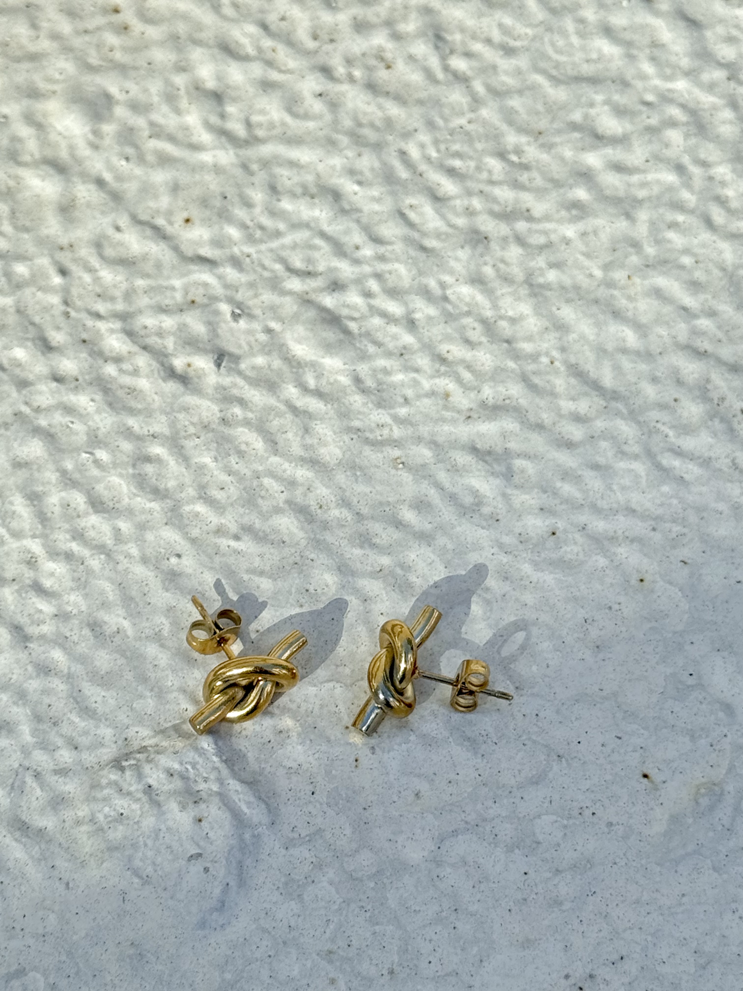 Gold twist stainless earring