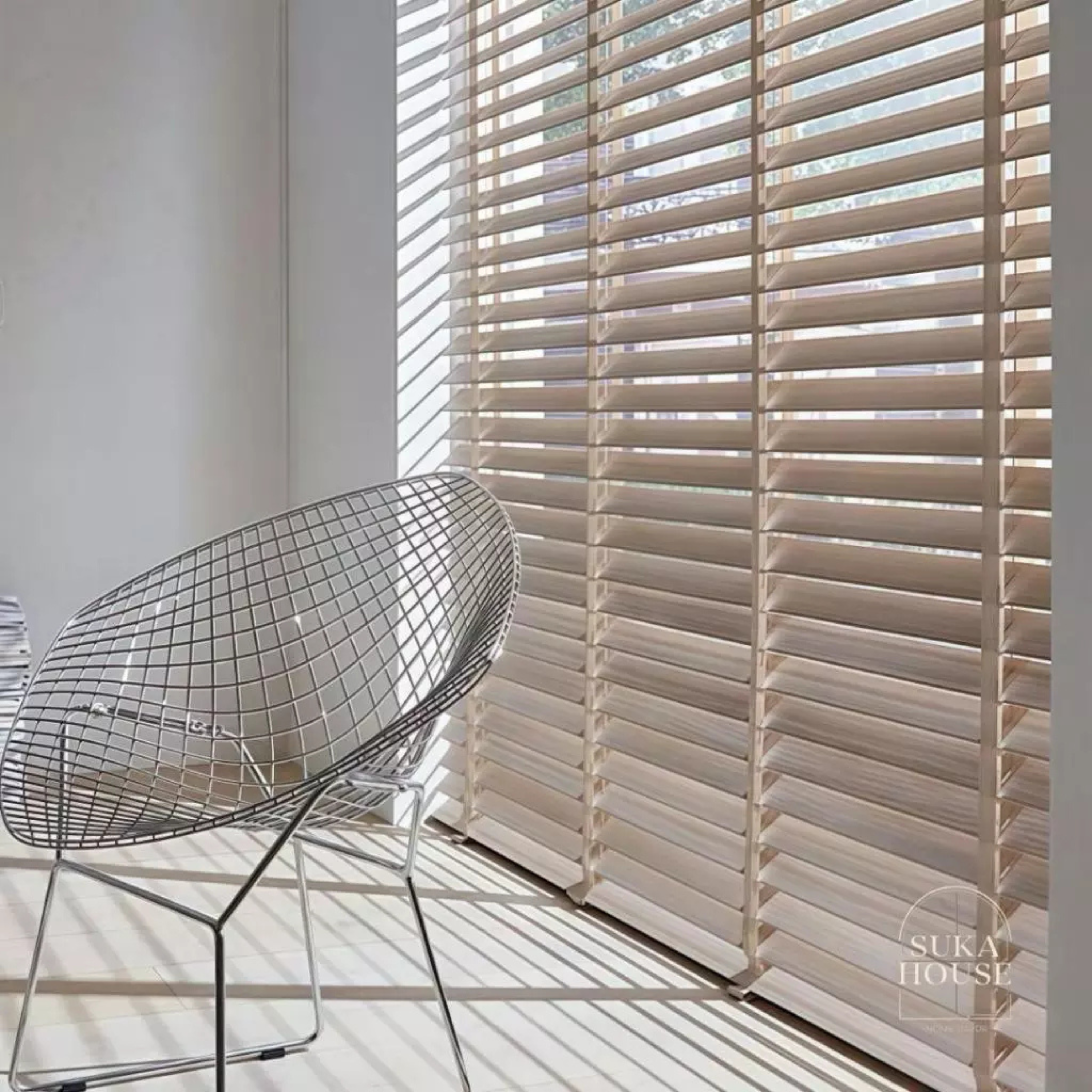 100% Kayu Asli | Bidai Kayu | 50mm Premium Timber Blinds Malaysia | Natural Wood Blinds | Custom Made Window Blinds