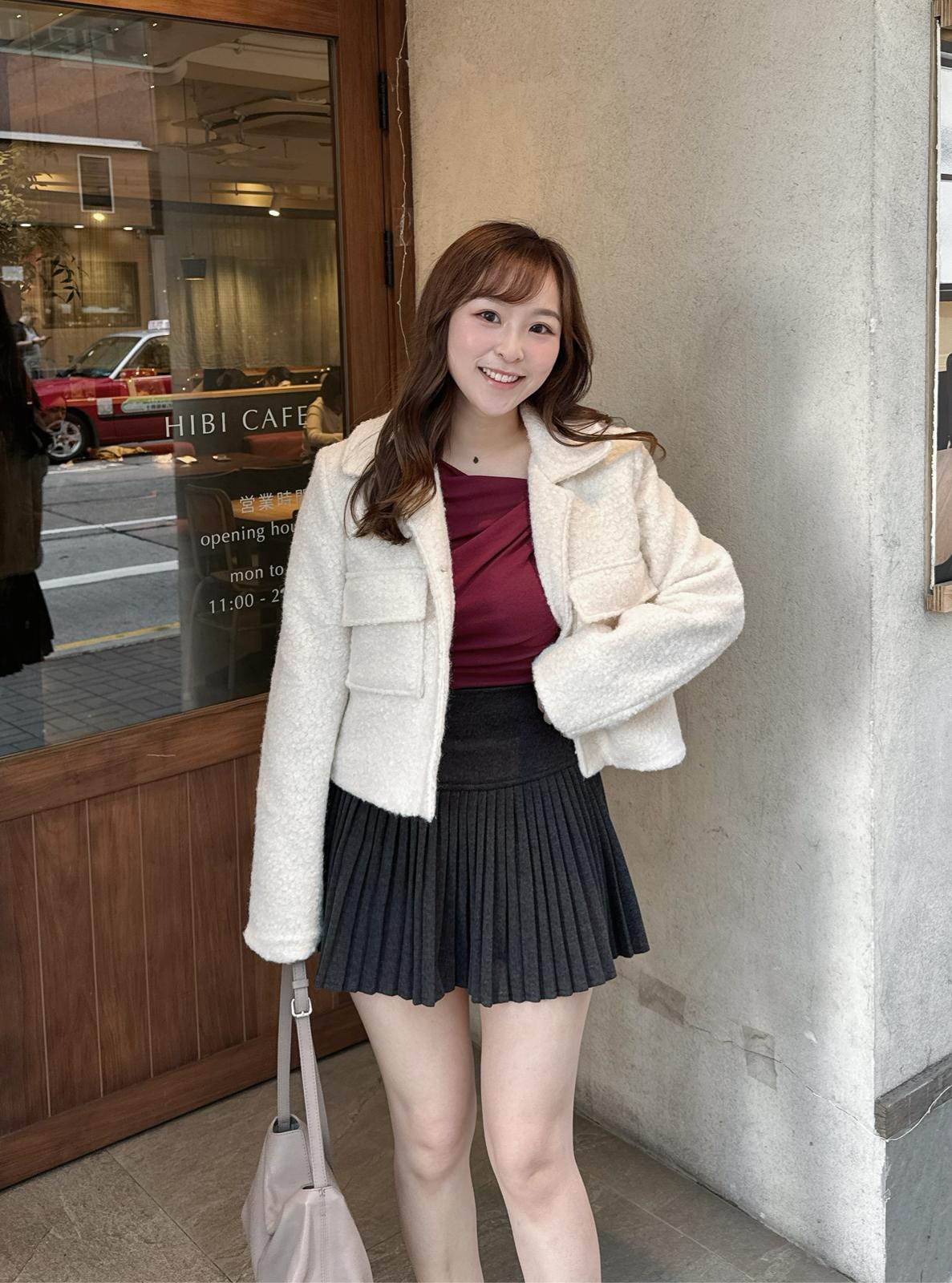 【韓感滿滿】羊羔絨翻領口袋外套