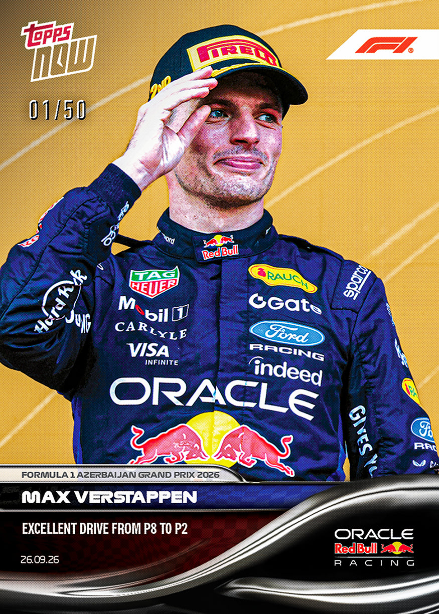 Max Verstappen - 2026 F1 Topps NOW® #63 Azerbaijan GP P8 至 P2 紀念卡【團購】