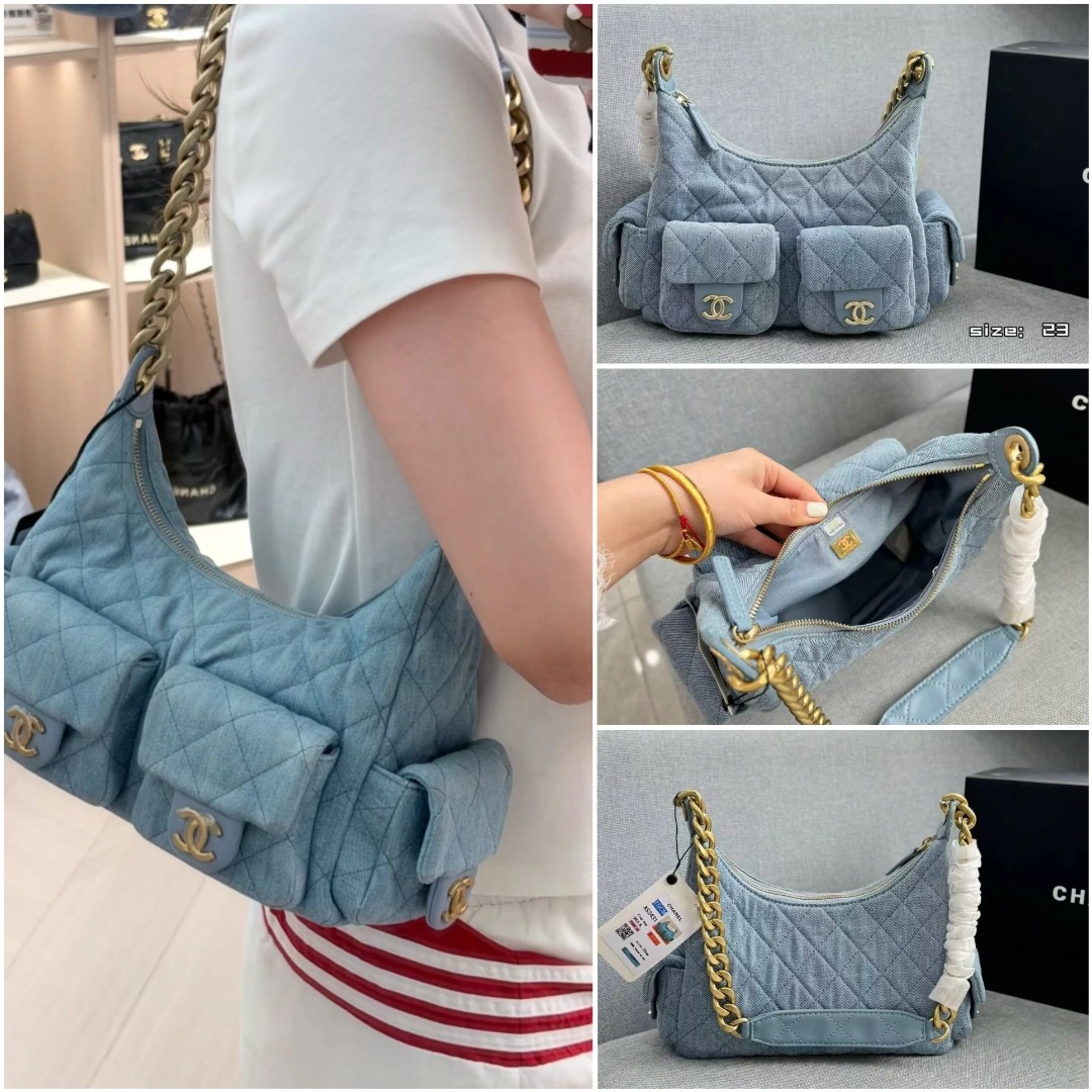 CHANEL 25C新款Hobo牛仔腋下包 