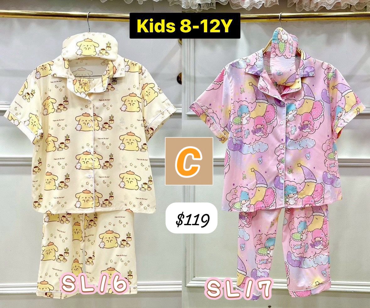 C-2604-泰國直送真絲睡衣兒童版-6月初到