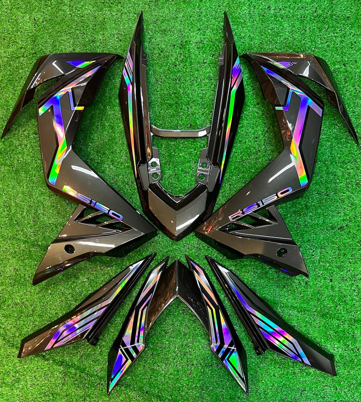 Honda Cover Set RS150 Hijau Lumut Line Chrome / Hitam Line Chrome  