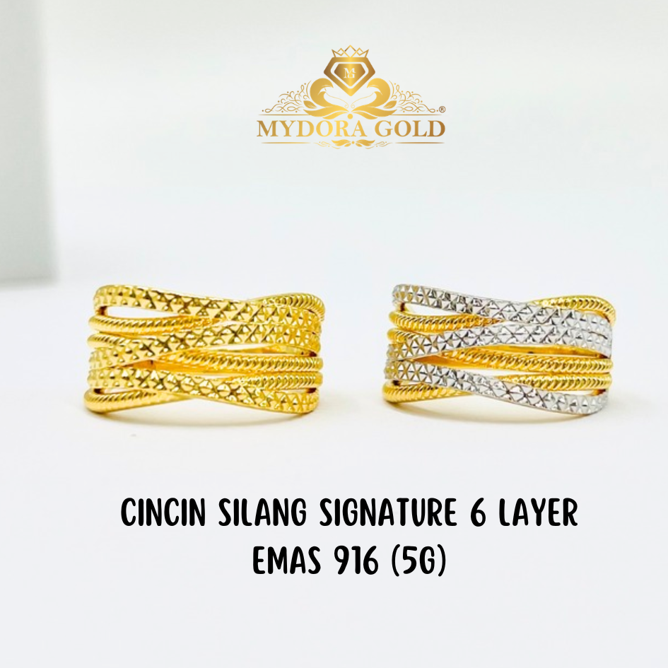 MYDORA Cincin Silang Signature 6 Layer (5G) l EMAS 916/22K