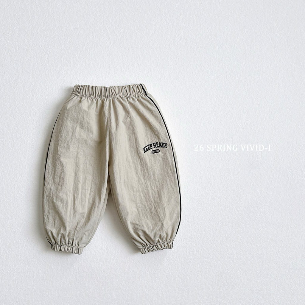 🌸預訂 韓國直送🌸🇰🇷VIVIDI四色棒球風字母刺繡寬鬆輕薄束腳褲