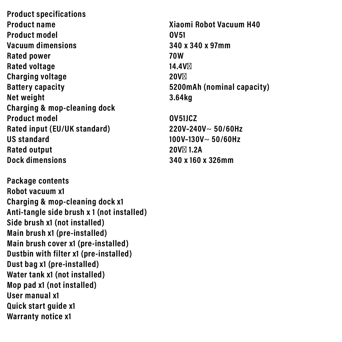 Xiaomi Robot Vacuum H40 Hybrid Cleaning (BHR07W1GB)