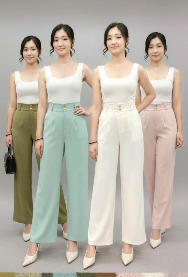 Double-Pleat High Waist Flare Pants