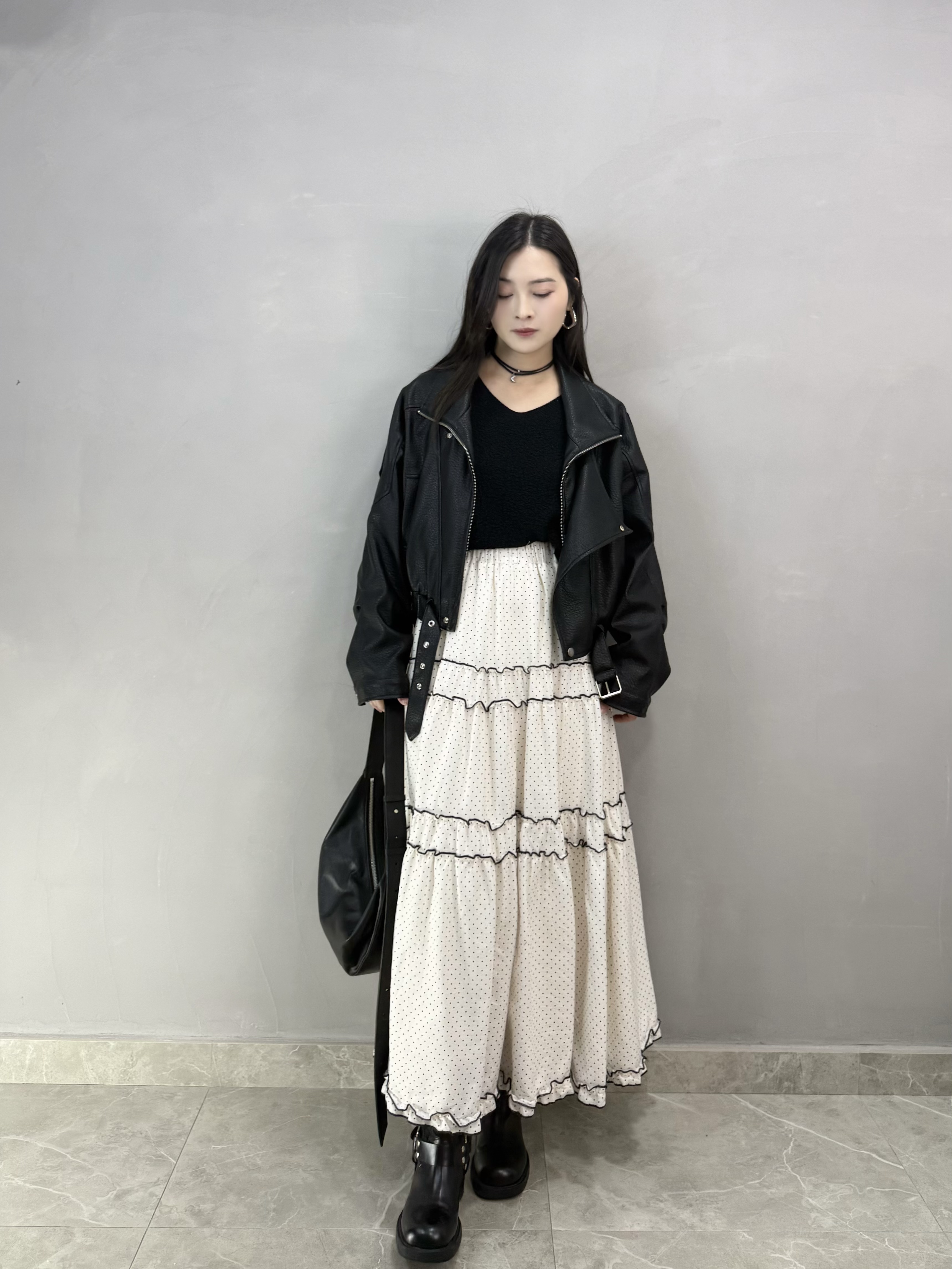 F85 荔枝仿皮短褸