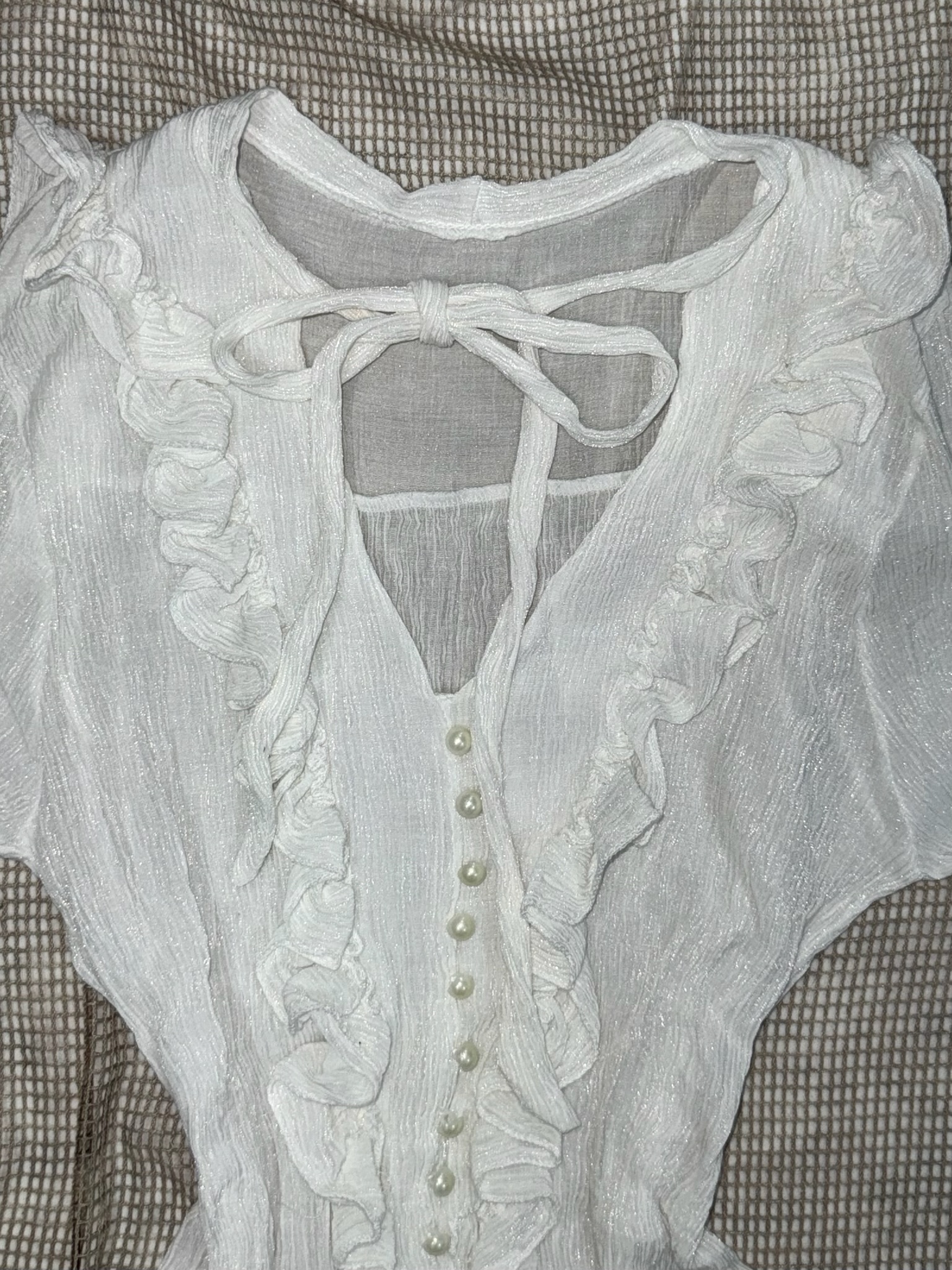 White Ruffled Peplum Blouse